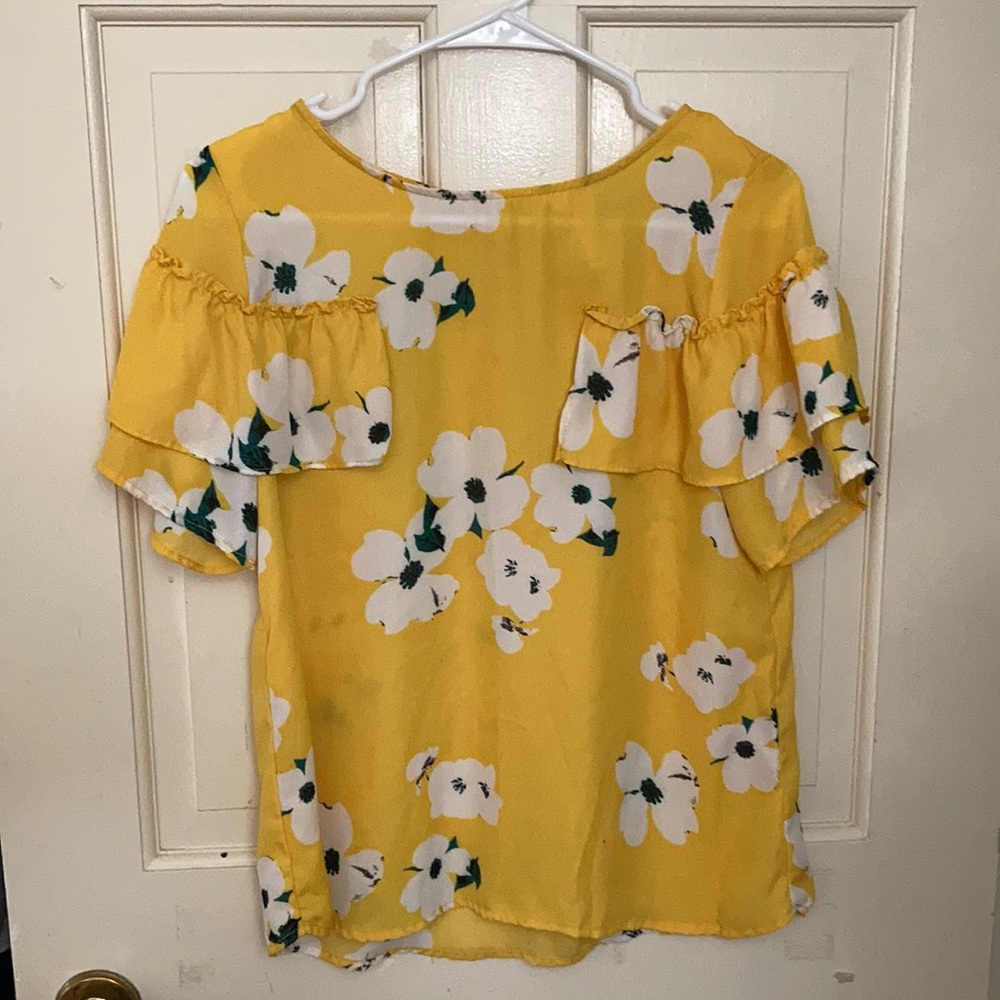 Yellow floral blouse